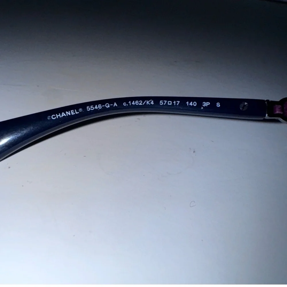 CHANEL Square Frame CH 5546Q  1462/K4 Navy Blue/Maroon calf Sunglasses
